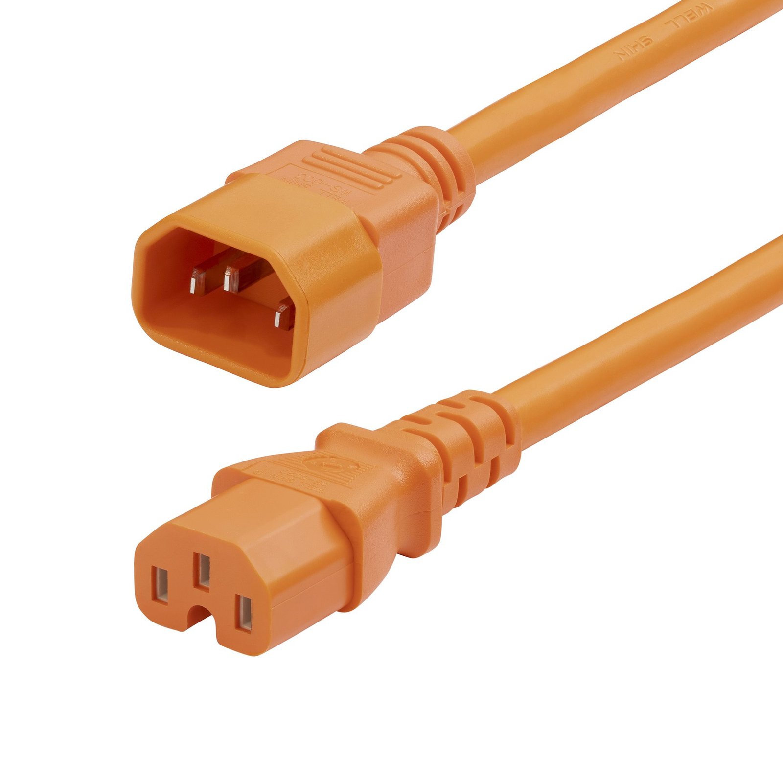 StarTech.com 6ft (1.8m) Heavy Duty PDU Power Cord, C14 to C15, 15A 250V, 14AWG, Orange Cable, Gauge 8915-460Q-POWER-CORD