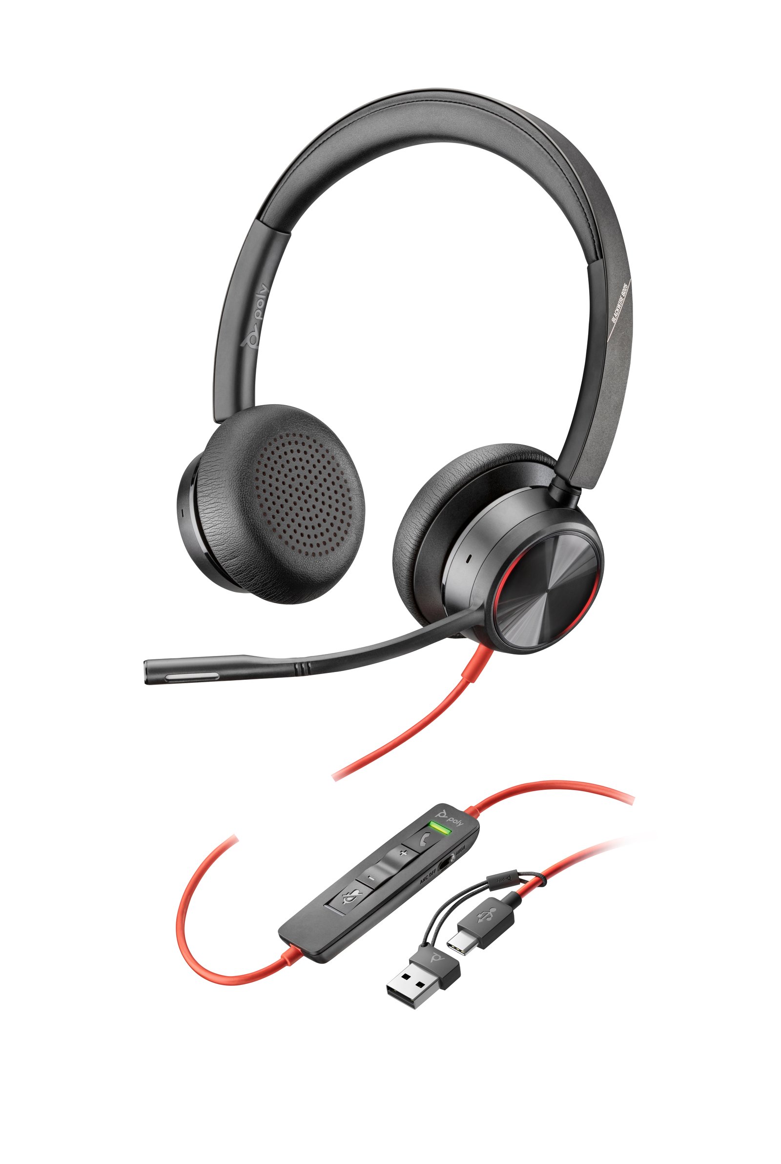 HPI POLY HP Blackwire 8225 Stereo USB-C Headset +USB-C/A Adapter 8X223AA