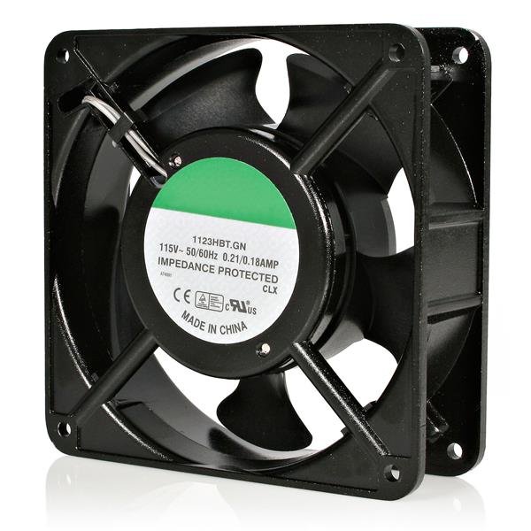 StarTech.com 120mm Axial Rack Muffin Fan for Server Cabinet, 115V, AC Cooling, Low Noise & Quiet PC ACFANKIT12