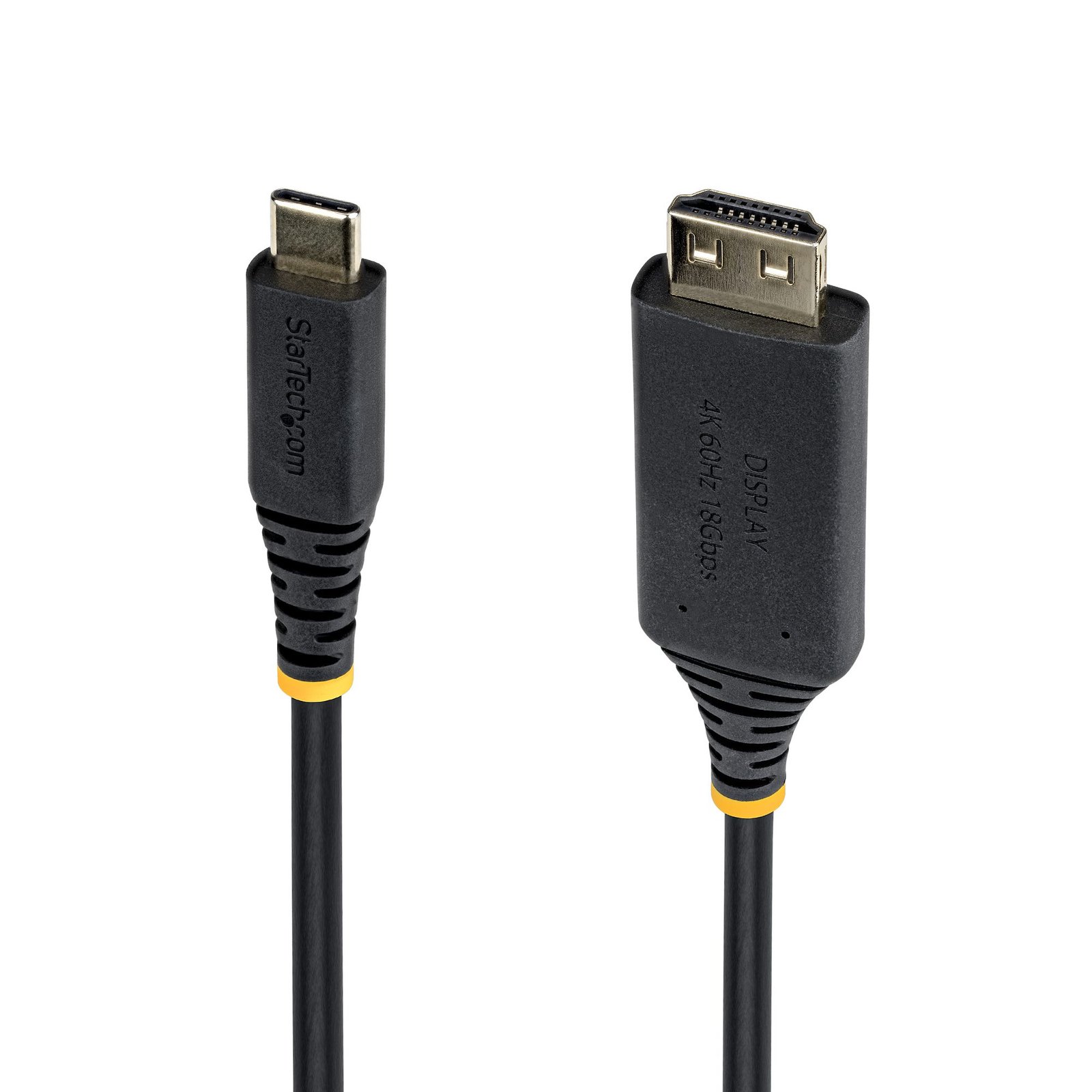 StarTech.com 10ft USB-C to HDMI Adapter Cable, Gripping Connector, 4K 60Hz, Thunderbolt Compatible, 10F-USBC-HDMI-4K60-G