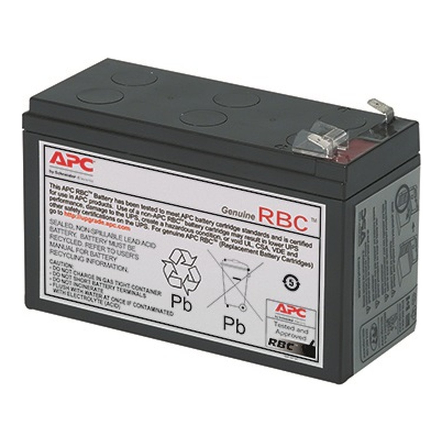 APC by Schneider Electric Replacement Battery Cartridge for Back-UPS, 12V 6.5Ah lead-acid 2-year APCRBC154