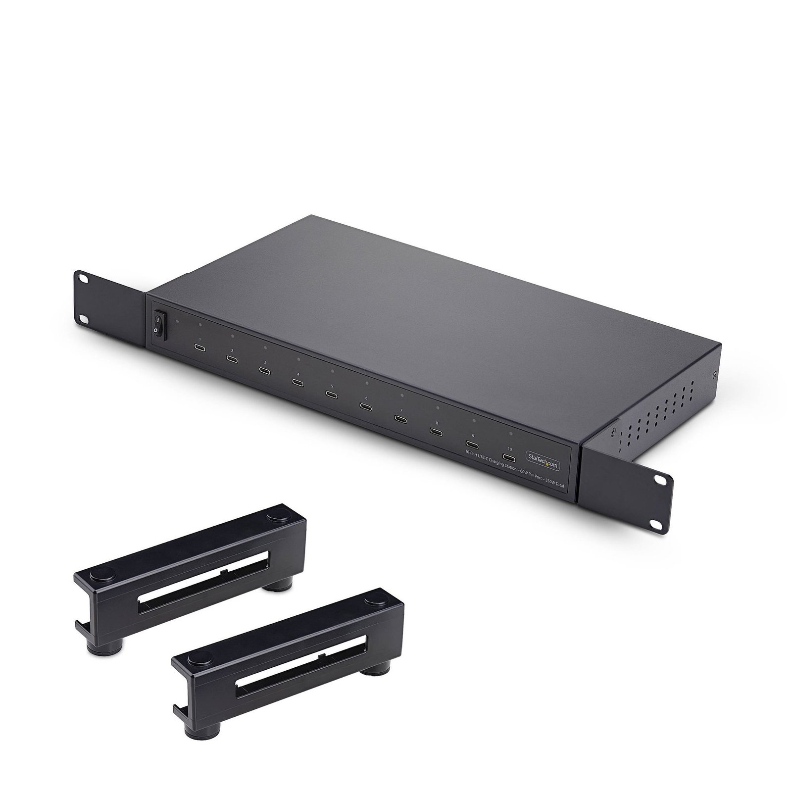 StarTech.com 10-Port USB-C Charging Hub, 60W Per Port, 350W Total Power, Multiport Charger Block / 10N-CHARGING-STATION