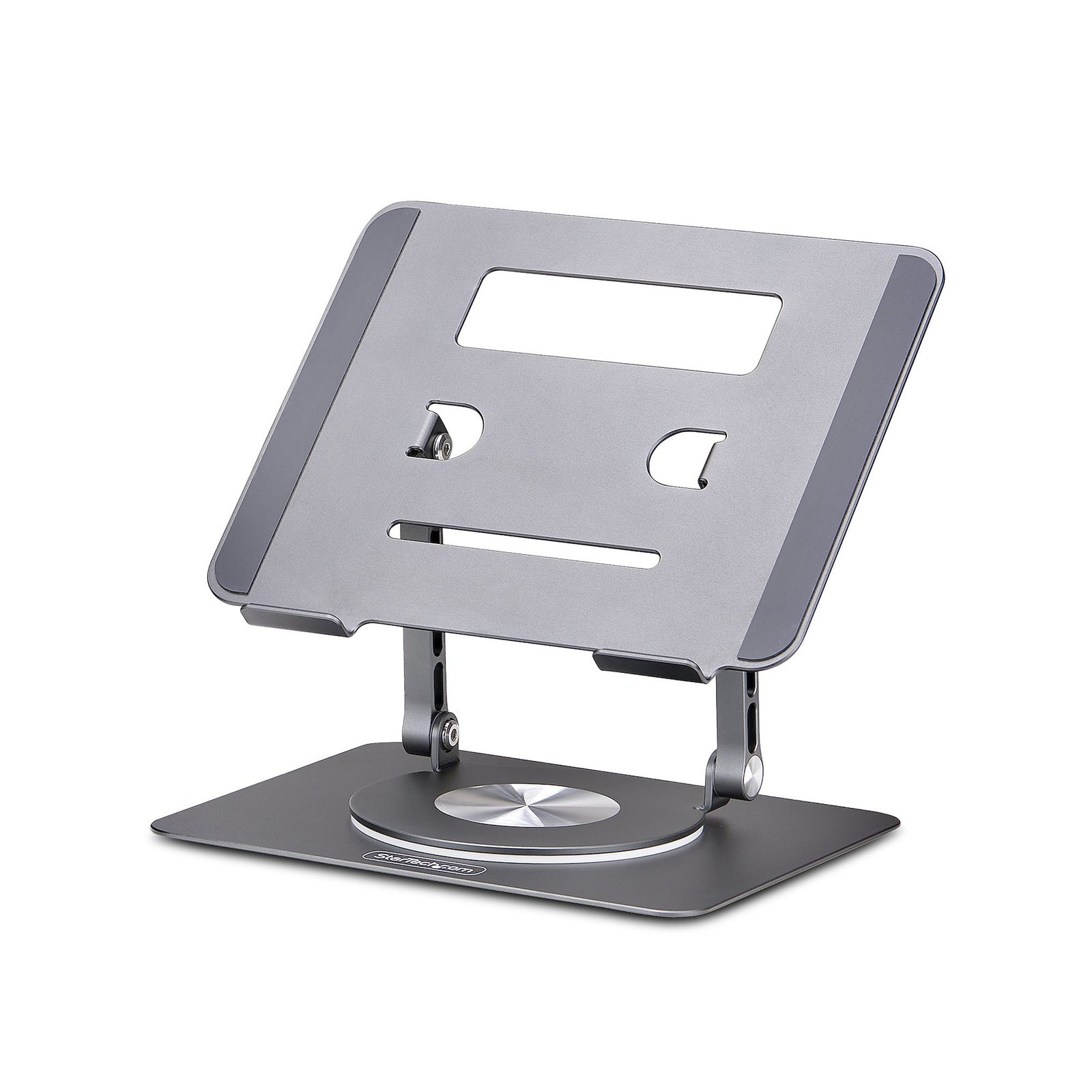 StarTech.com Rotating Laptop Stand, 360 Swivel, Ergonomic Desk Riser for Computer, Elevated Tray w/ ATFR-LAPTOP-RISER