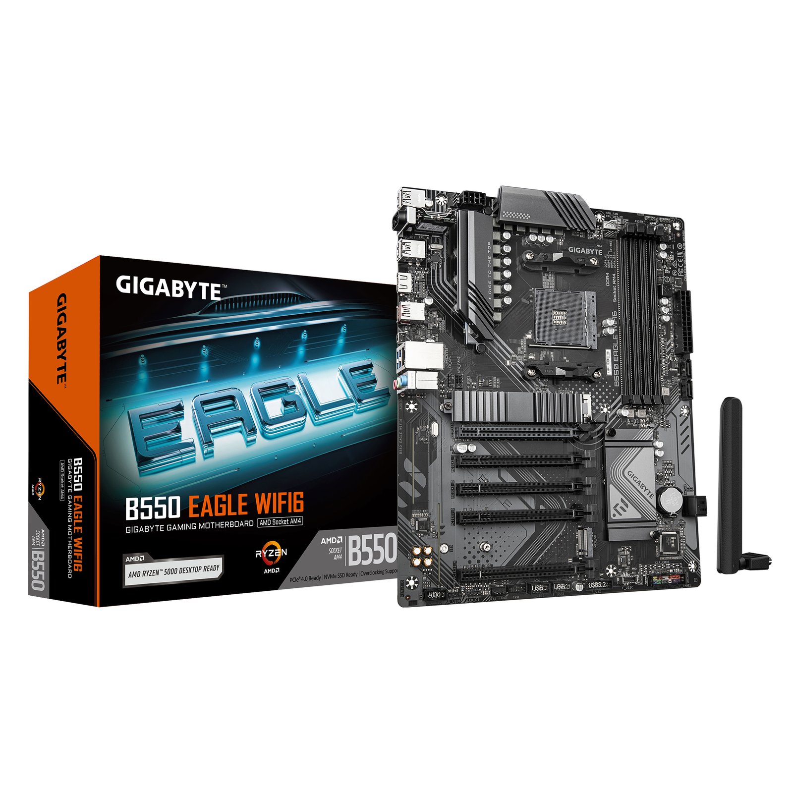 Gigabyte Technology B550 EAGLE WIFI6 Motherboard - AMD Ryzen 5000 G-Series CPUs, 10+3+1 Phases VRM,