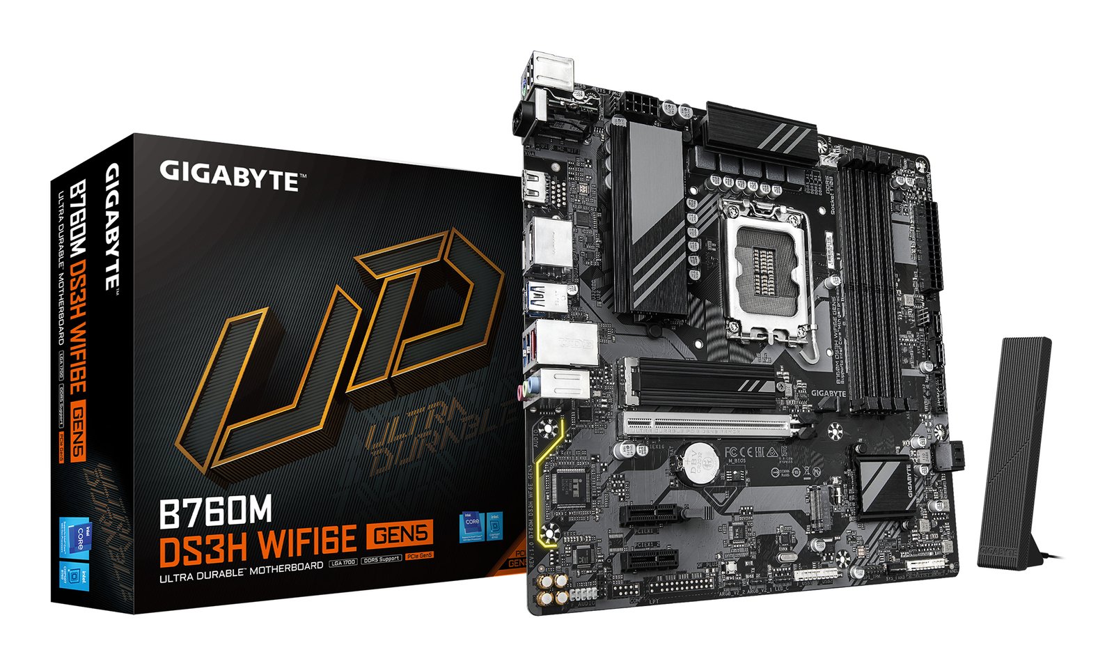 Gigabyte Technology B760M DS3H WIFI6E GEN5 Motherboard - Supports Intel Core 14th Gen CPUs, 6+2+1 B760M DS3H WF6E GEN5