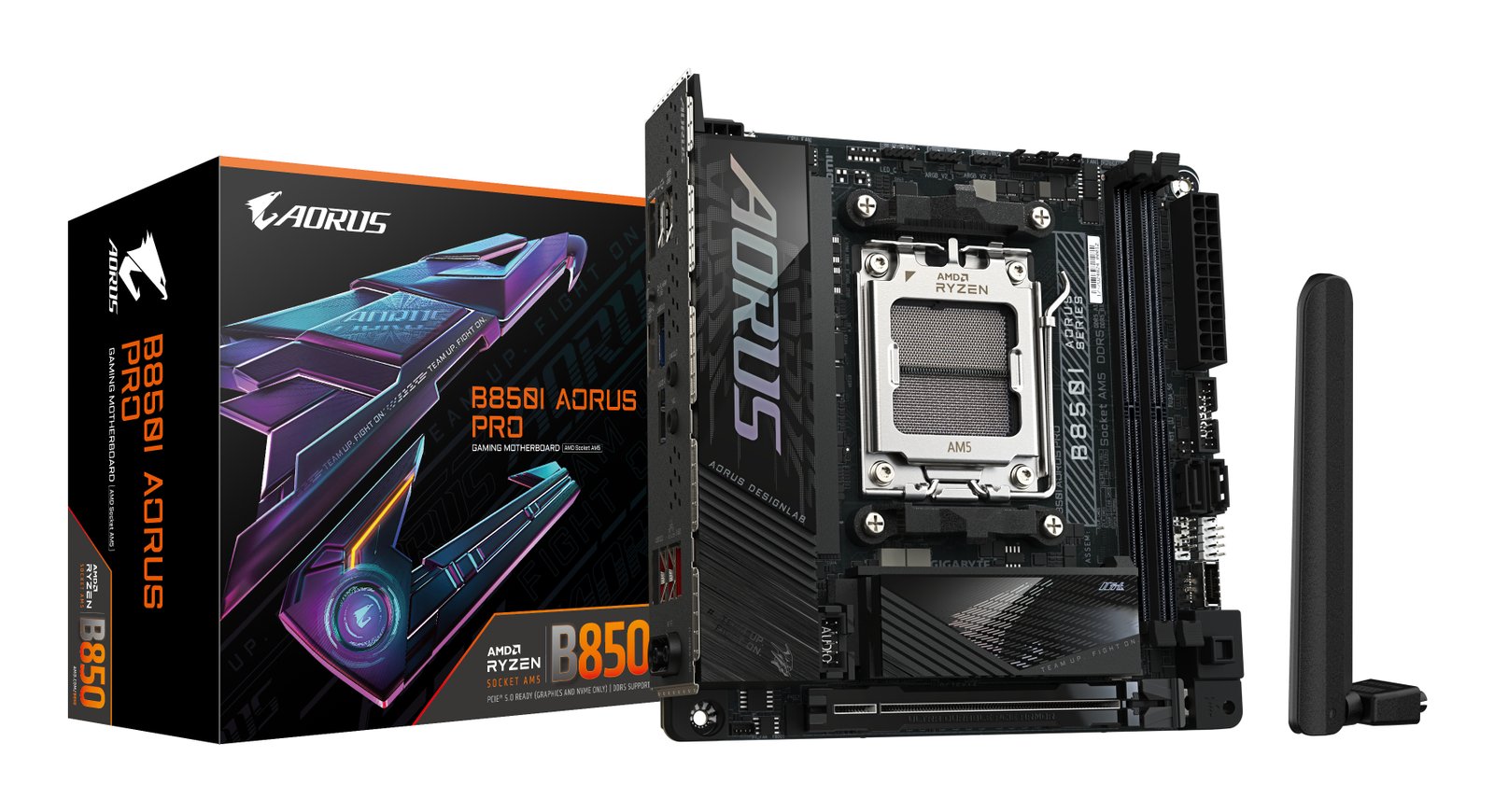 Gigabyte Technology B850I AORUS PRO Motherboard - AMD Ryzen 9000 Series CPUs, 8+2+1 Phases Digital