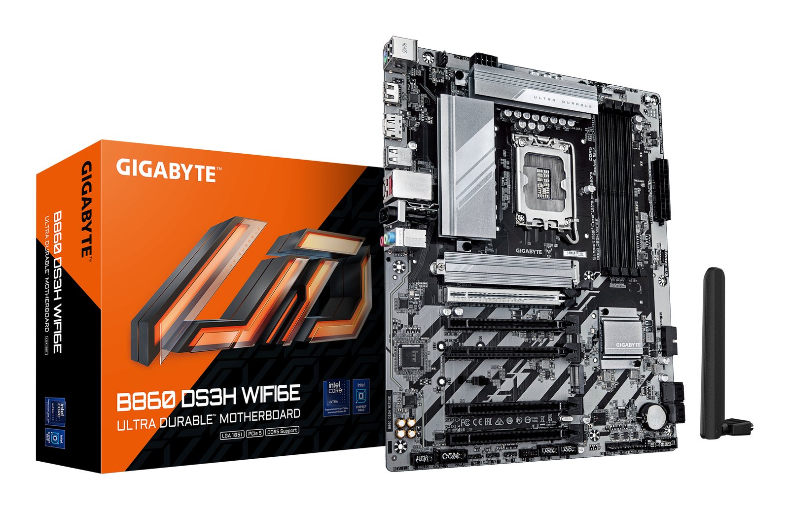 Gigabyte Technology B860 DS3H WIFI6E Motherboard - Intel Core Ultra Series CPUs, 8+1+2+2 Phases