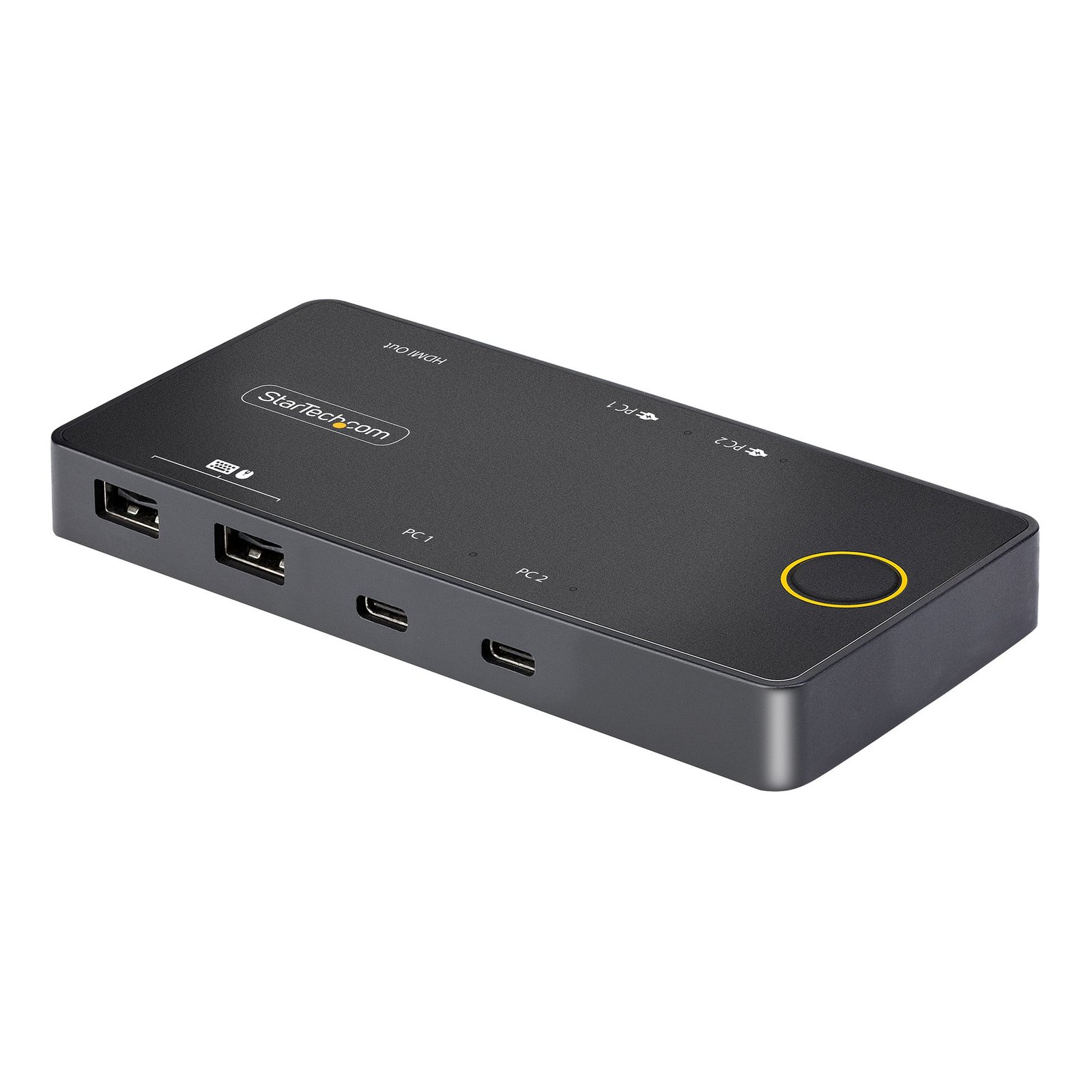 StarTech.com 2-Port USB-C KVM Switch, Single-4K 60Hz HDMI Monitor, Dual-100W Power Delivery C2-H46-UC2-PD-KVM
