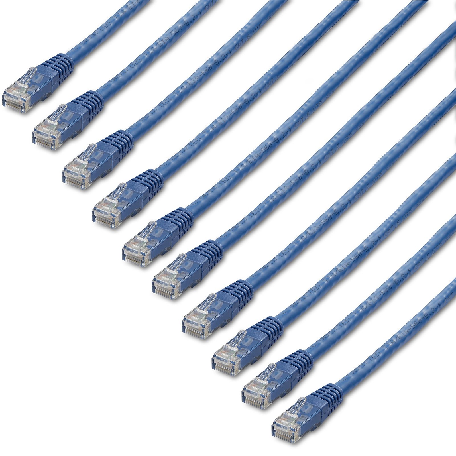 StarTech.com 1 ft. CAT6 Ethernet cable - 10 Pack - ETL Verified - Blue Patch Cord - Molded RJ45 C6PATCH1BL10PK