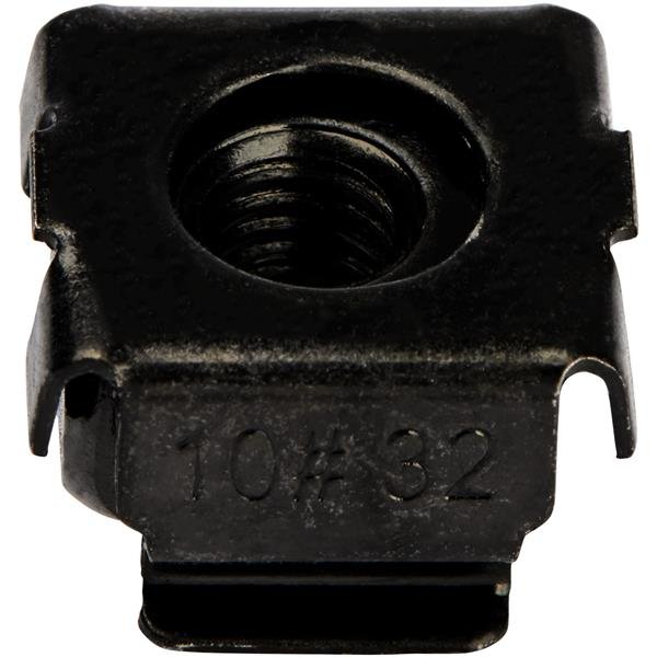 StarTech.com 50-Pack 10-32 Square Hole Cage Nuts and Installation Tool for 19" or 10" Server Racks, CABCAGENUTS1032