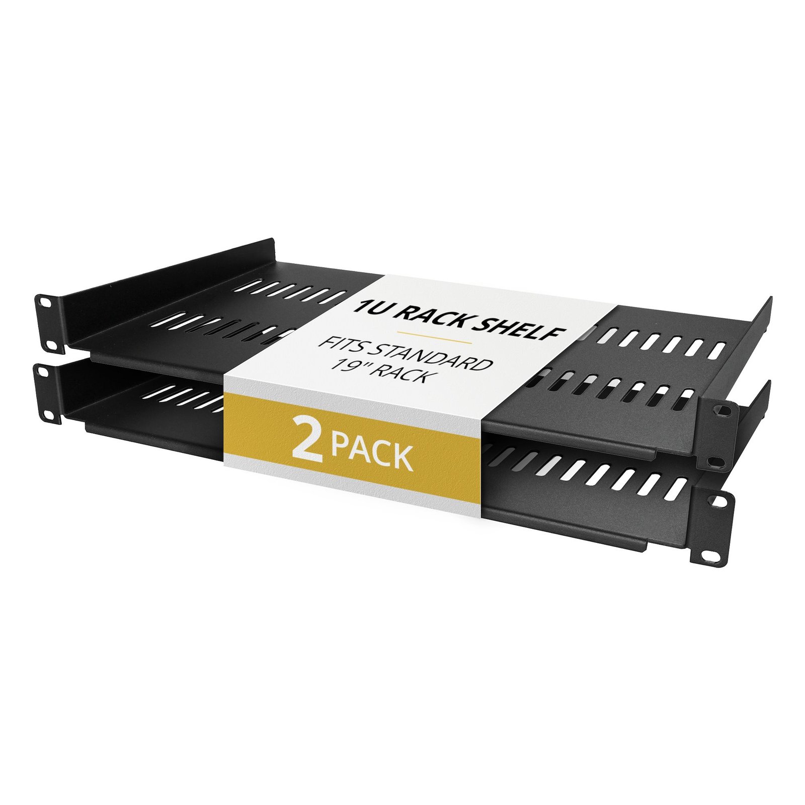 StarTech.com 2-Pack 1U Server Rack Shelf, Vented Rackmount Cantilever Tray for 19" Network or CABSHELFV1U-2PK