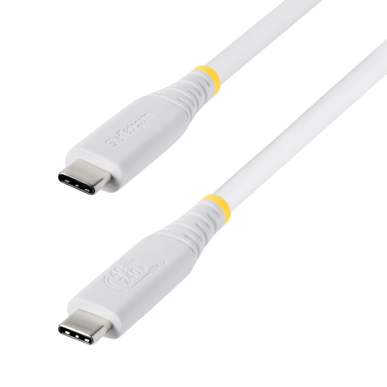StarTech.com 3ft (91cm) USB4 Cable, 40Gbps, USB-IF Certified USB-C 240W PD, 8K 60Hz/4K 240Hz DP2.1 CC3FT40GUSB4TPW