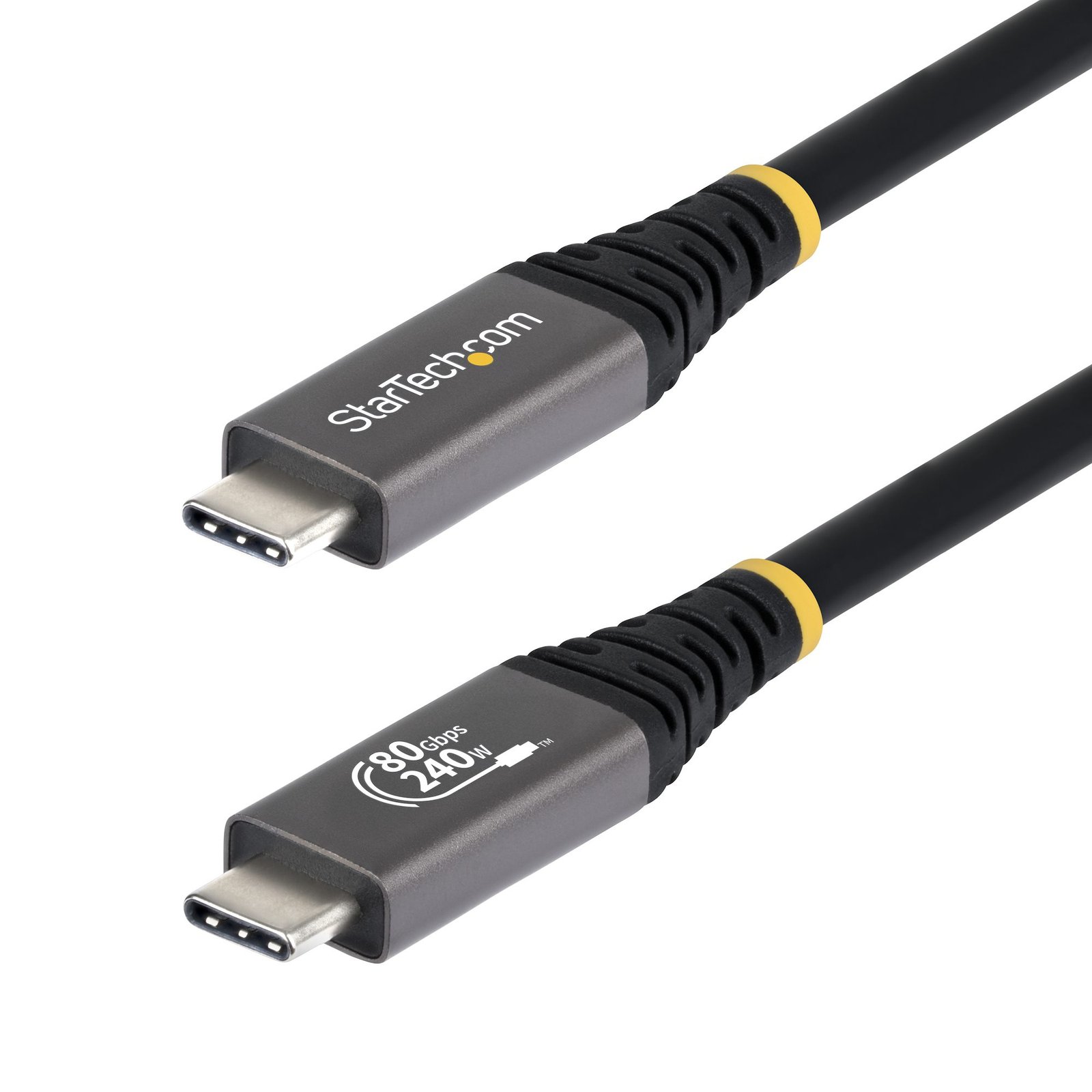 StarTech.com 3ft (91cm) USB4 Cable, 80Gbps, USB-IF Certified USB-C 240W PD, 8K 120Hz/4K 240Hz DP2.1 CC3FT80GUSB4CABLE