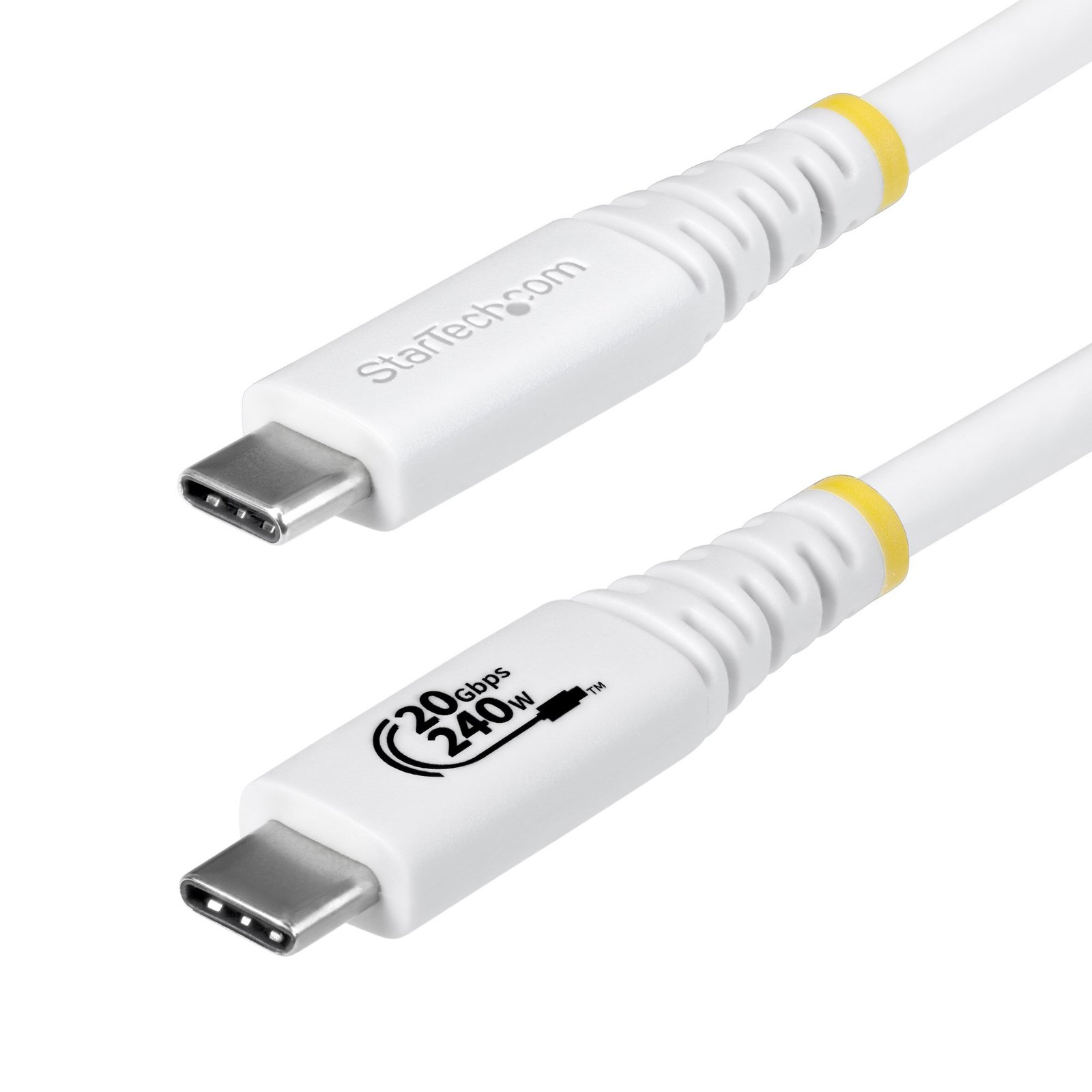 StarTech.com 6ft (1.8m) USB4 Cable, 20Gbps, USB-IF Certified USB-C 240W PD EPR, 4K 120Hz DP 2.1, CC6FT20GUSB4TPW