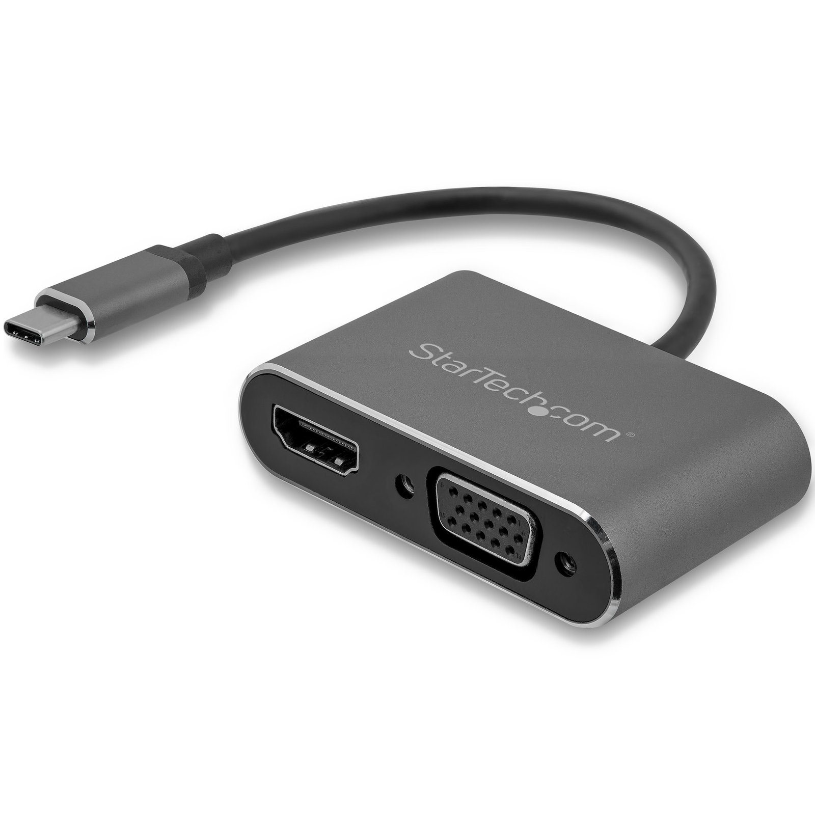 StarTech.com USB-C to VGA and HDMI Adapter - 2-in-1 - 4K 30Hz - Space Grey CDP2HDVGA