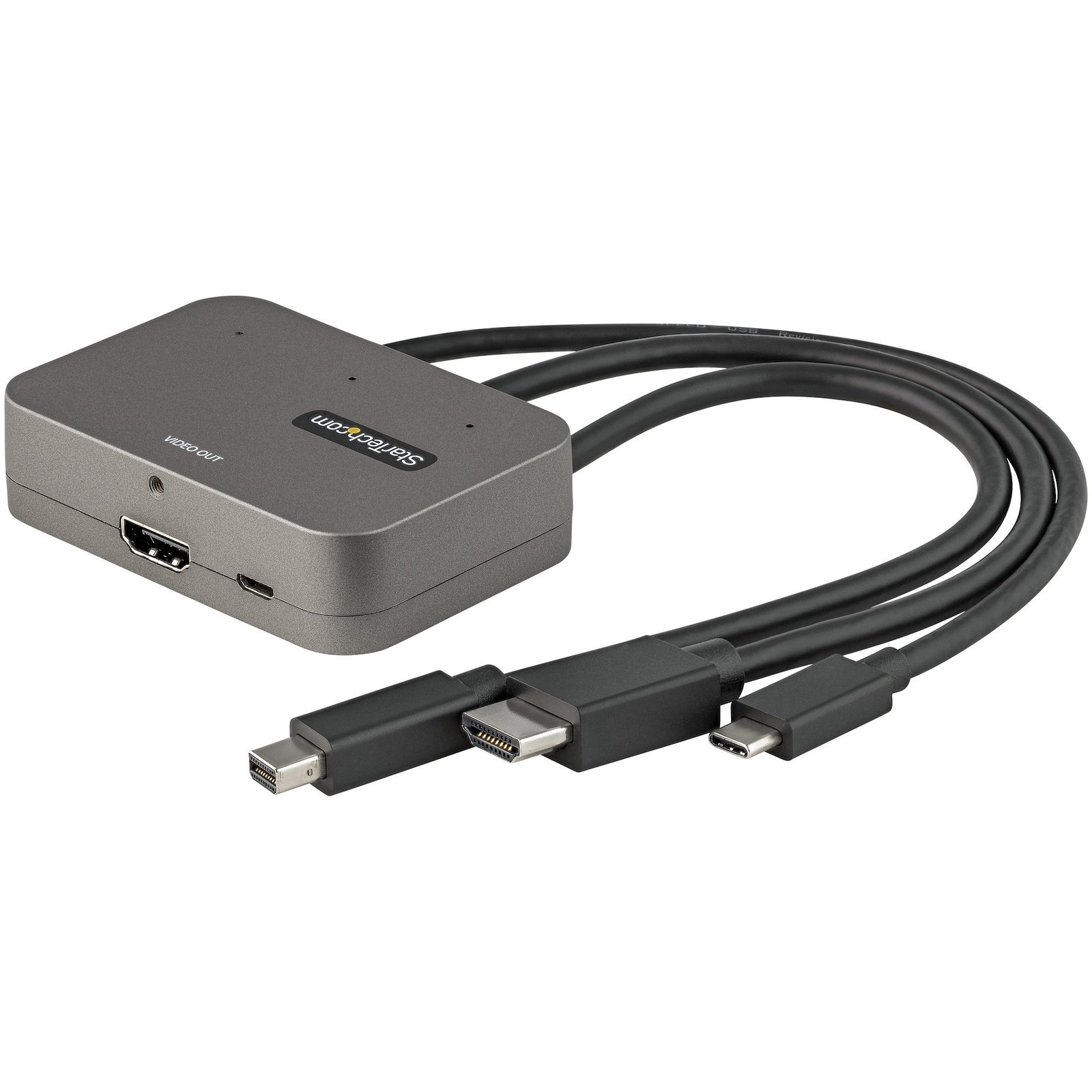 StarTech.com 3-in-1 Multiport to HDMI Adapter - 4K 60Hz USB-C, or Mini DisplayPort Converter for CDPHDMDP2HD