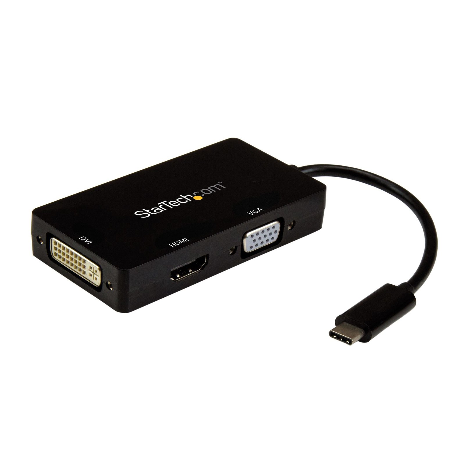StarTech.com USB-C Multiport Video Adapter - 3-in-1 - 4K 30Hz - Black CDPVGDVHDBP