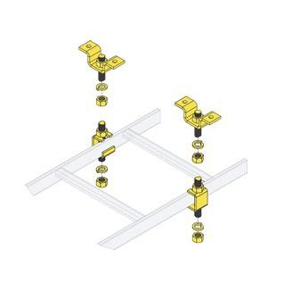 Middle Atlantic Slotted Ladder Support Hardware with Ceiling Hang Kit CLH-5/8CHK