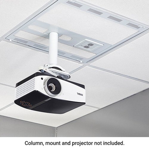 Chief 2' x Above Suspended Ceiling Storage Box and column drop with 2-Gang Filter & Surge CMS492CP2