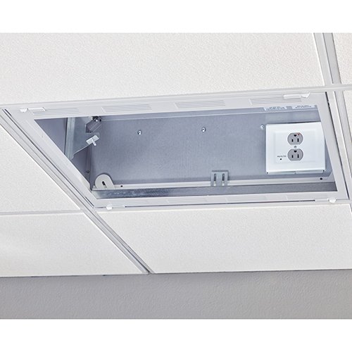 Chief 2' x Above Suspended Ceiling Storage Box with 2-Gang Filter & Surge CMS492P2