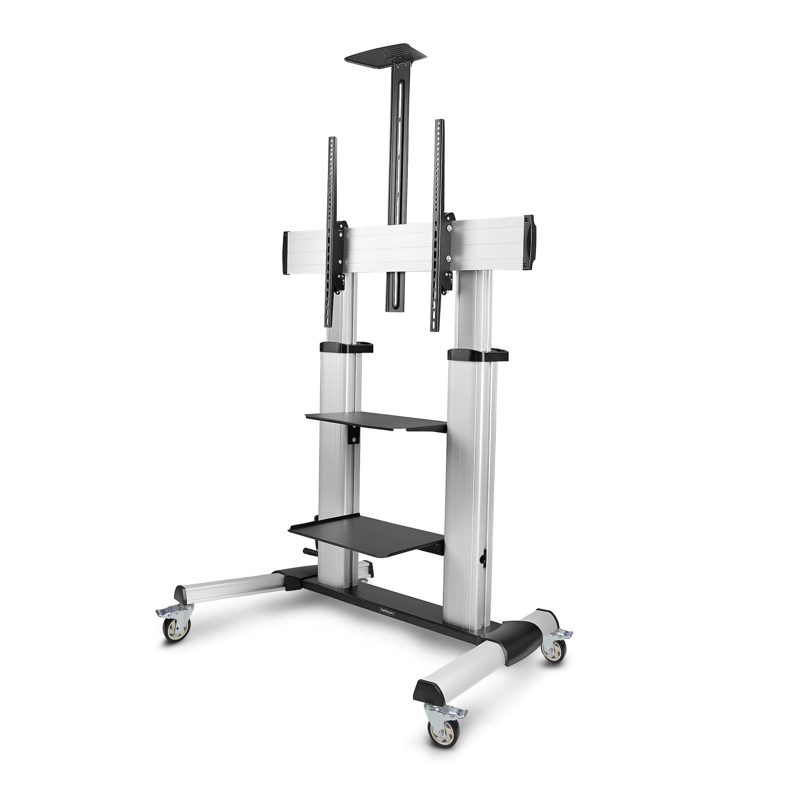 StarTech.com Rolling TV Cart/Stand On Wheels For 60-100inch Flat Screens Up To 220lb (100kg), 1110C-MOBILE-TV-CART