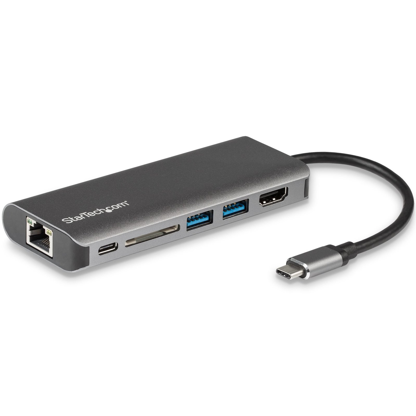 StarTech.com USB C Multiport Adapter, Portable USB-C Dock to 4K HDMI, 2-pt 3.0 Hub, SD/SDHC, GbE, DKT30CSDHPD