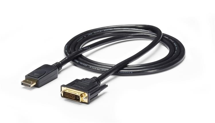 StarTech.com 6ft (1.8m) DisplayPort to DVI Cable, Adapter Passive DP DVI-D Video Converter, 1080p - DP2DVI2MM6