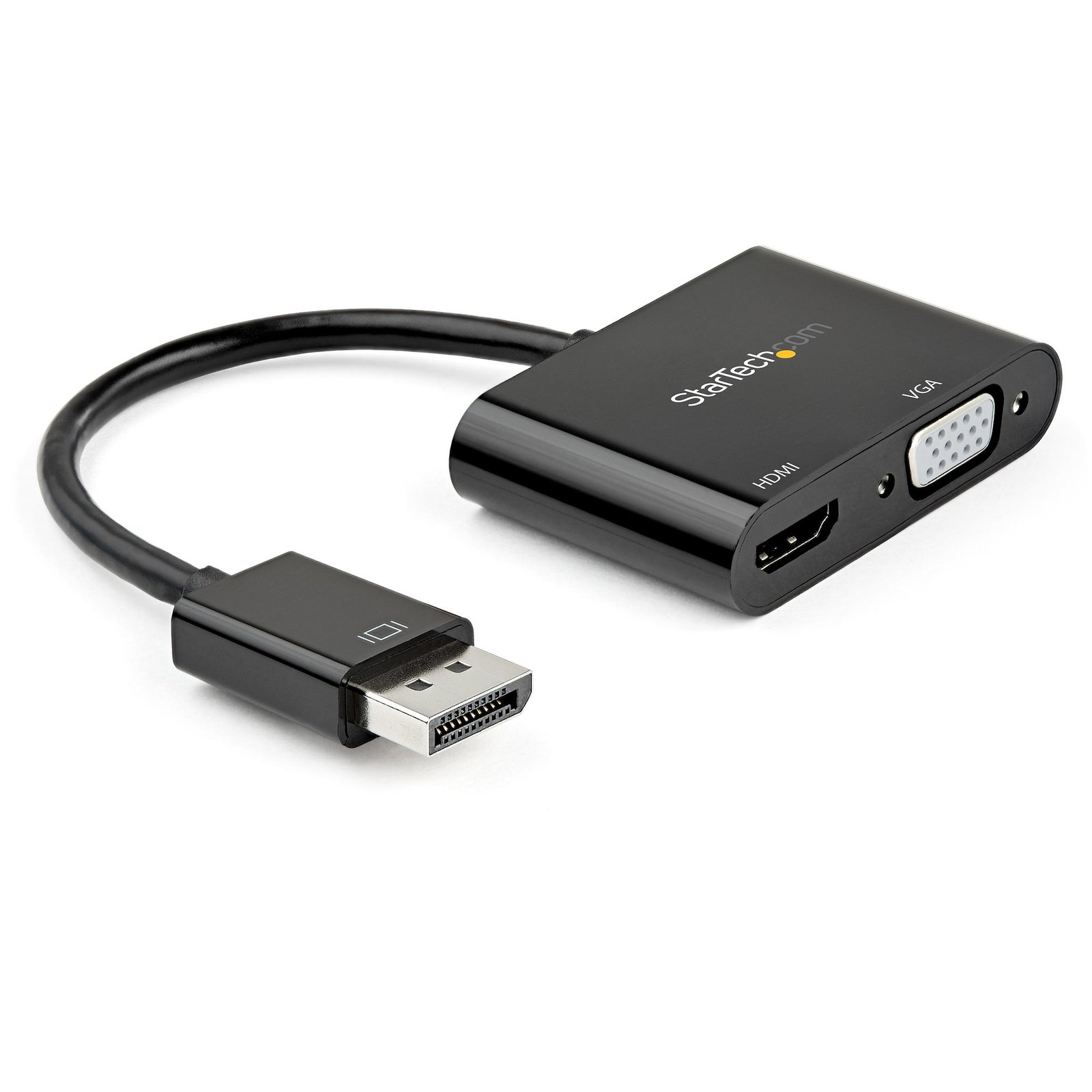 StarTech.com DisplayPort to HDMI VGA Adapter - 1.2 HBR2 2.0 (4K 60Hz) or 1080p Converter Dongle - DP2VGAHD20