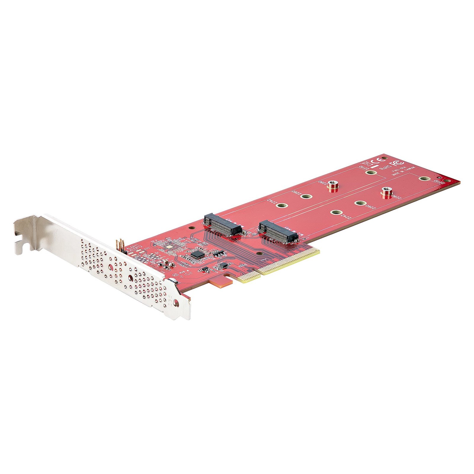 StarTech.com Dual M.2 PCIe SSD Adapter Card, x8 / x16 to NVMe or AHCI SSDs, PCI Express 4.0, DUAL-M2-PCIE-CARD-B