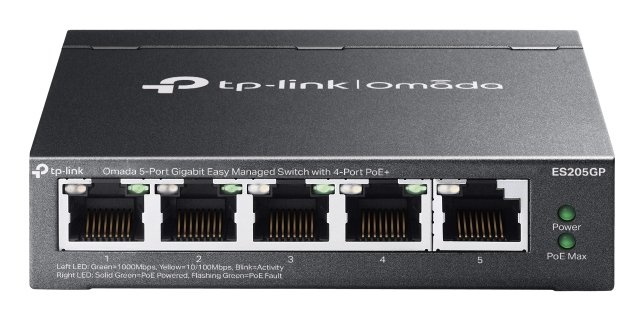 TP-Link Omada 5-Port Gigabit Easy Managed Switch with 4-Port PoE+ ES205GP