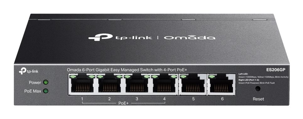 TP-Link Omada ES206GP network switch Managed Gigabit Ethernet (10/100/1000) Power over (PoE) Black