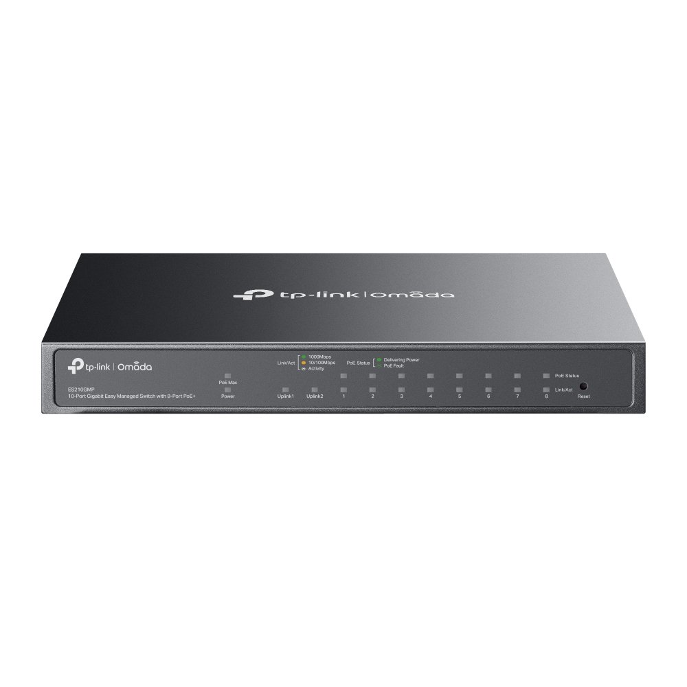 TP-Link Omada 10-Port Gigabit Easy Managed Switch with 8-Port PoE+ ES210GMP