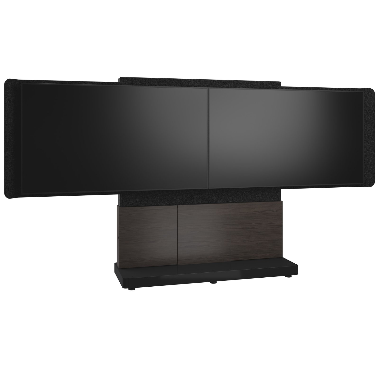 Middle Atlantic ForumTM Free-Standing 66" (3 Bay) Display Stand for (2) 56" to 65" Displays, Dark FM-DS-6675FS-HA3B