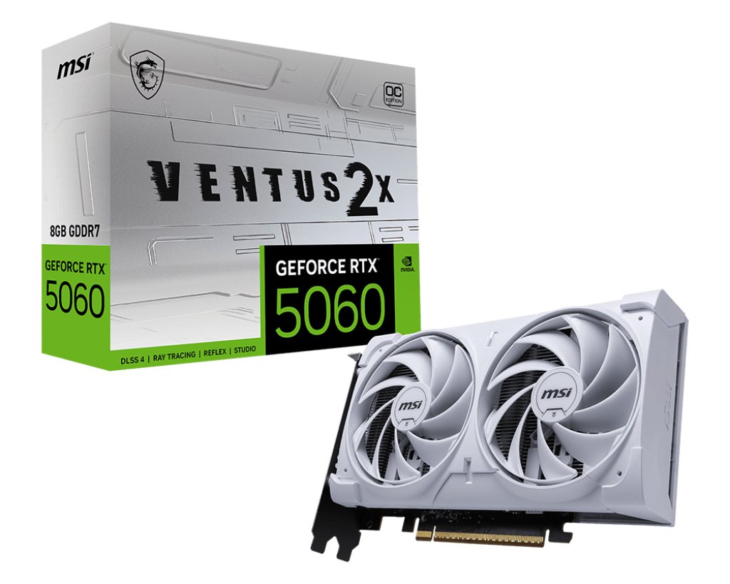 MSI GeForce RTX 5060 8G VENTUS 2X OC WHITE NVIDIA 8 GB GDDR7 G5060-8V2CW