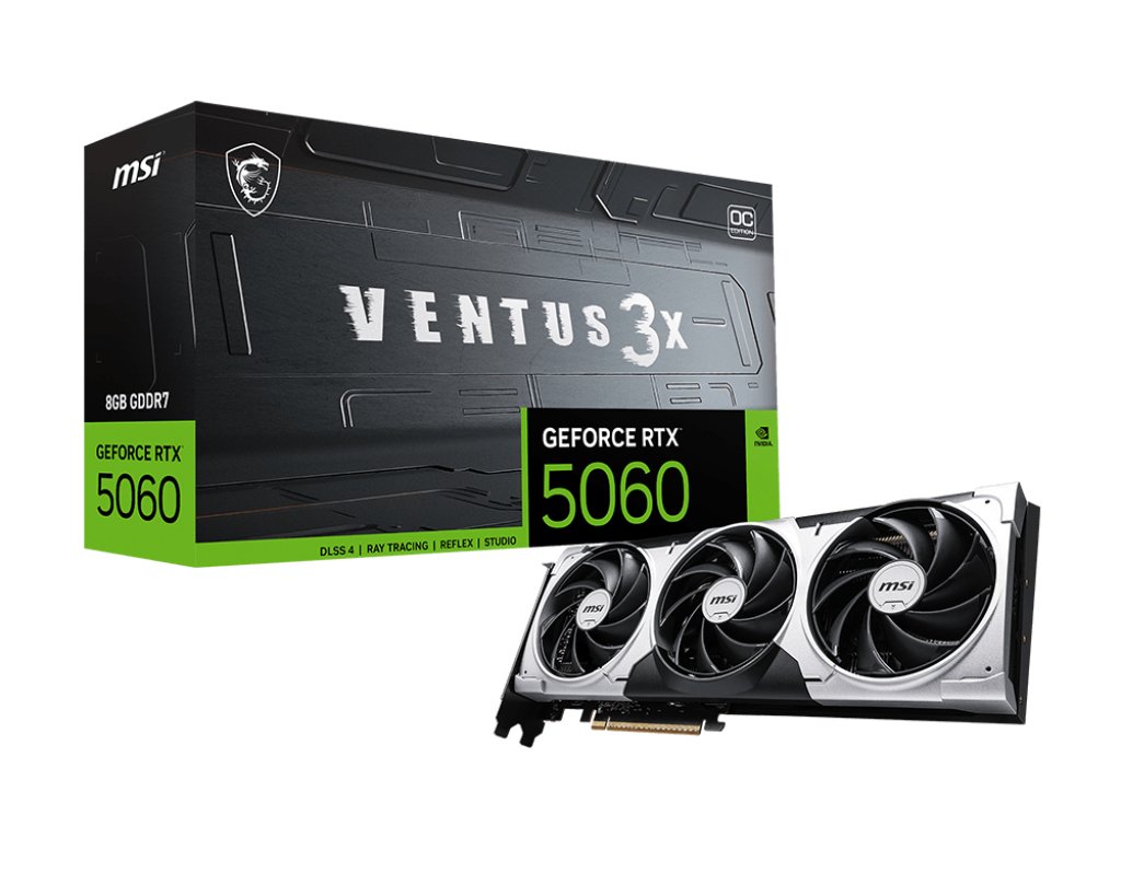 MSI GEFORCE RTX 5060 8G VENTUS 3X OC graphics card NVIDIA 8 GB GDDR7 G5060-8V3C