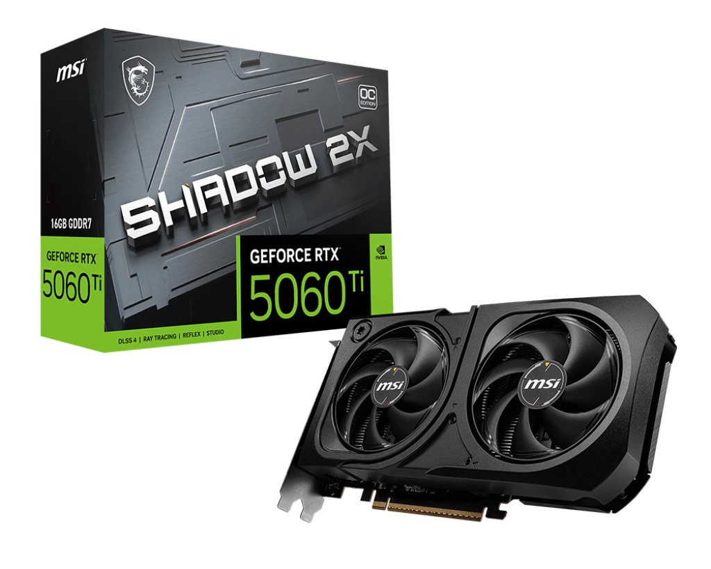 MSI GEFORCE 5060 TI 16GB SHADOW 2X OC PLUS BULK NVIDIA RTX GDDR7 G506T-16S2CP