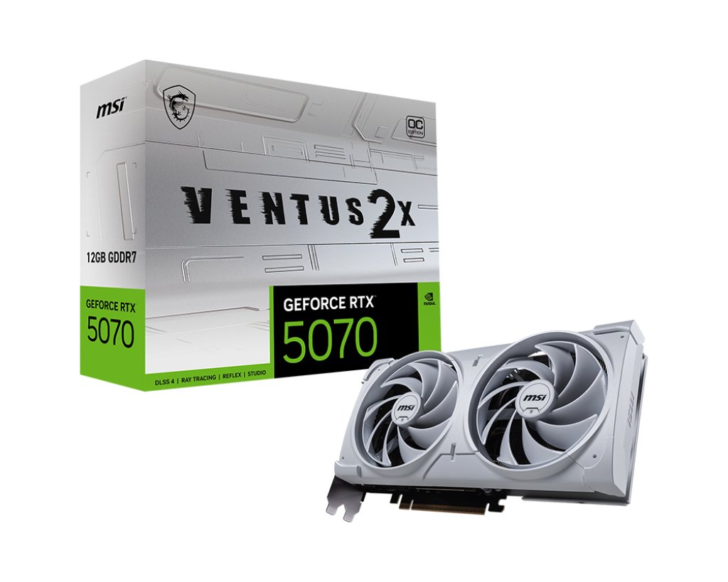 MSI GeForce RTX5070 VENTUS 2X OC White NVIDIA RTX 5070 12 GB GDDR7 G5070-12V2CW