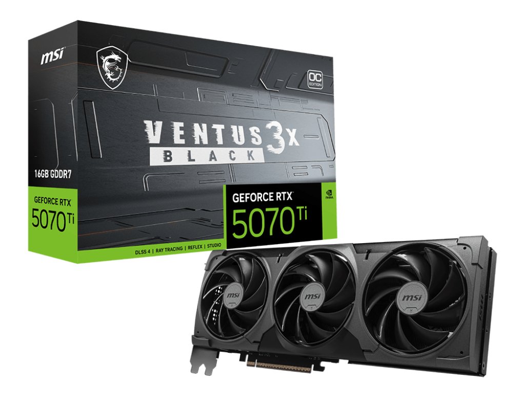 MSI GeForce RTX 5070 Ti 16G VENTUS 3X OC BLACK NVIDIA 16 GB GDDR7 G507T-16V3CB