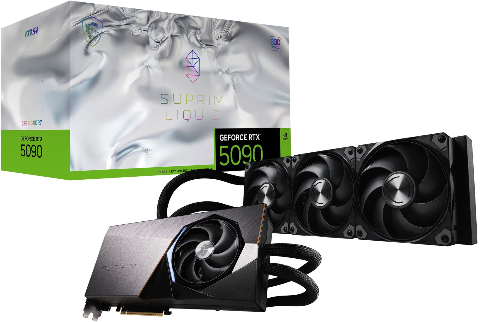 MSI SUPRIM GEFORCE RTX 5090 32G LIQUID SOC graphics card NVIDIA 32 GB GDDR7 G5090-32SLS