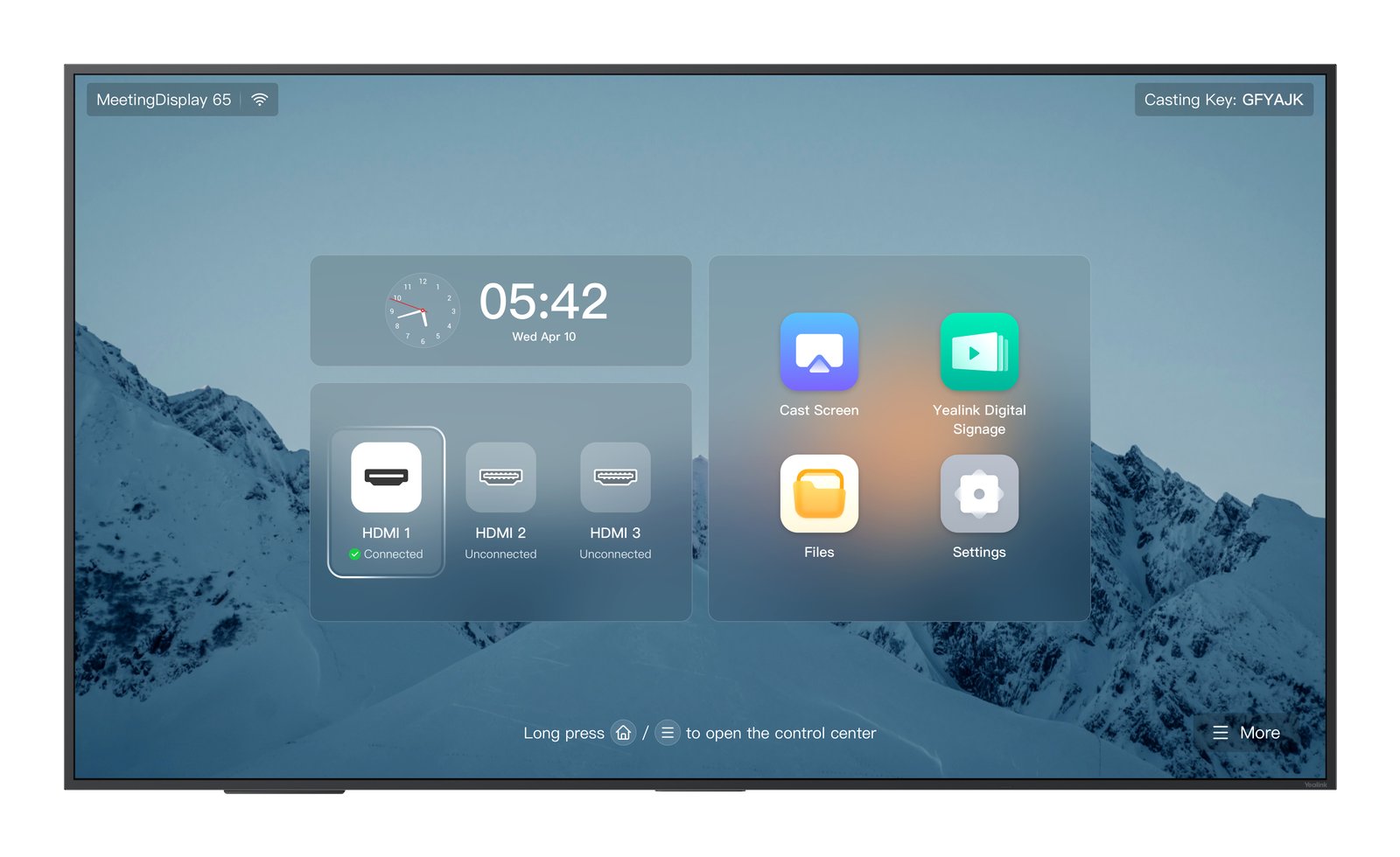 Yealink MeetingDisplay 65'' IPS 3840 x 2160 pixels 1203690