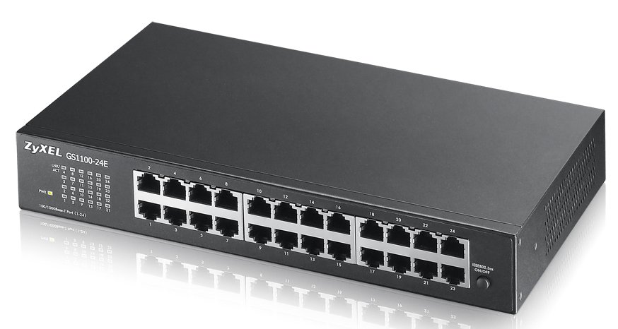 ZyXEL Communications GS1100-24E network switch Unmanaged Gigabit Ethernet (10/100/1000) Black