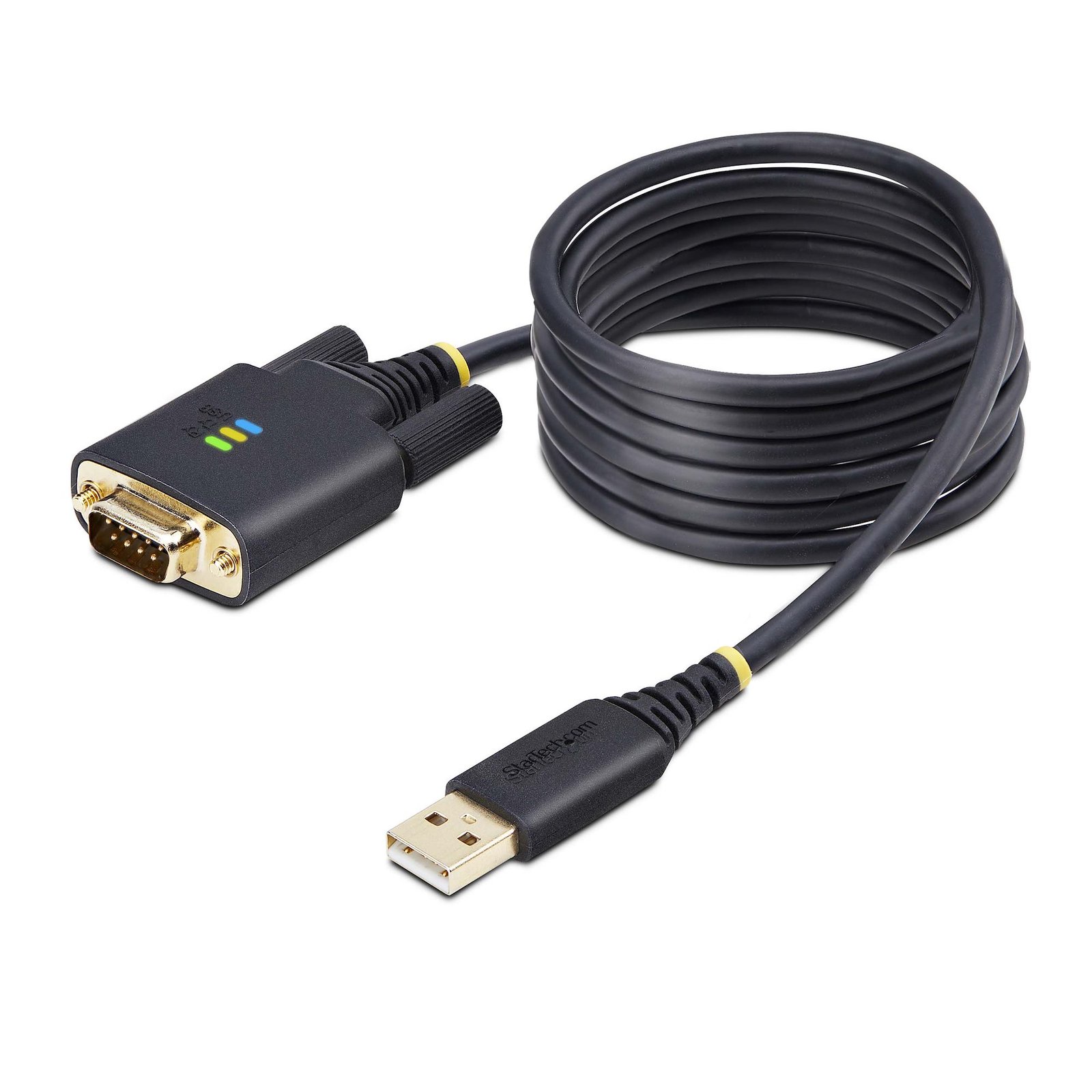 StarTech.com 6.6ft (2m) USB to Serial Adapter Cable, COM Retention, Interchangeable Screws/Nuts, 1P6FFC-USB-SERIAL