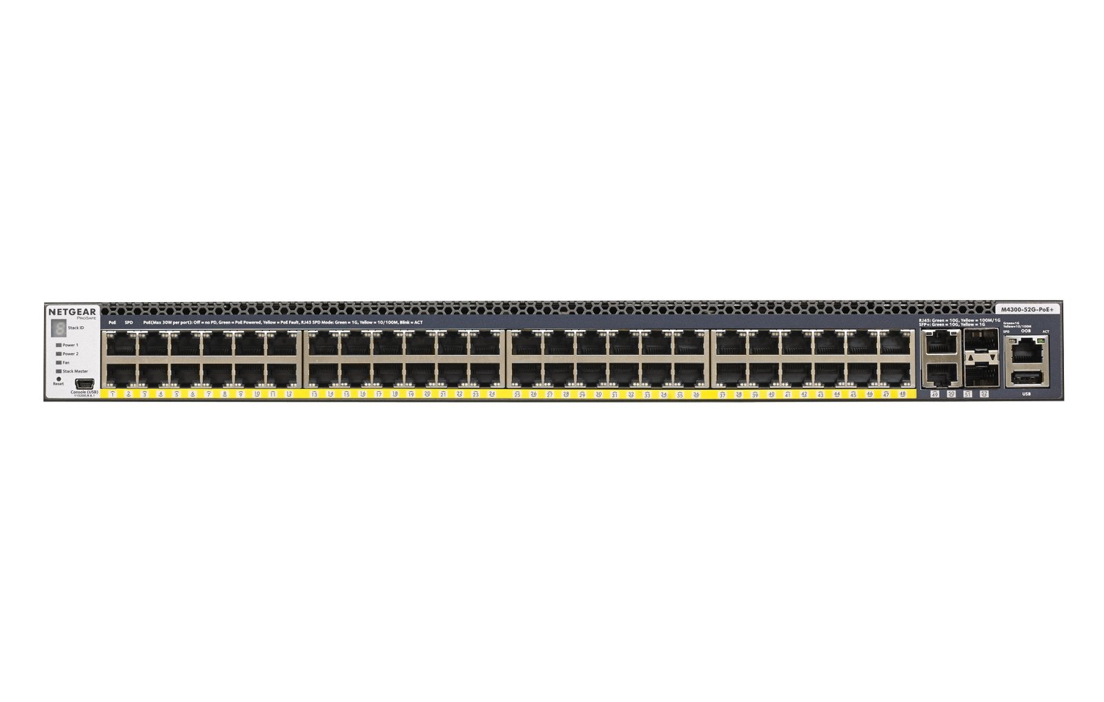 NETGEAR GSM4352PA Managed L2/L3/L4 Gigabit Ethernet (10/100/1000) Power over (PoE) 1U Black GSM4352PA-100NES