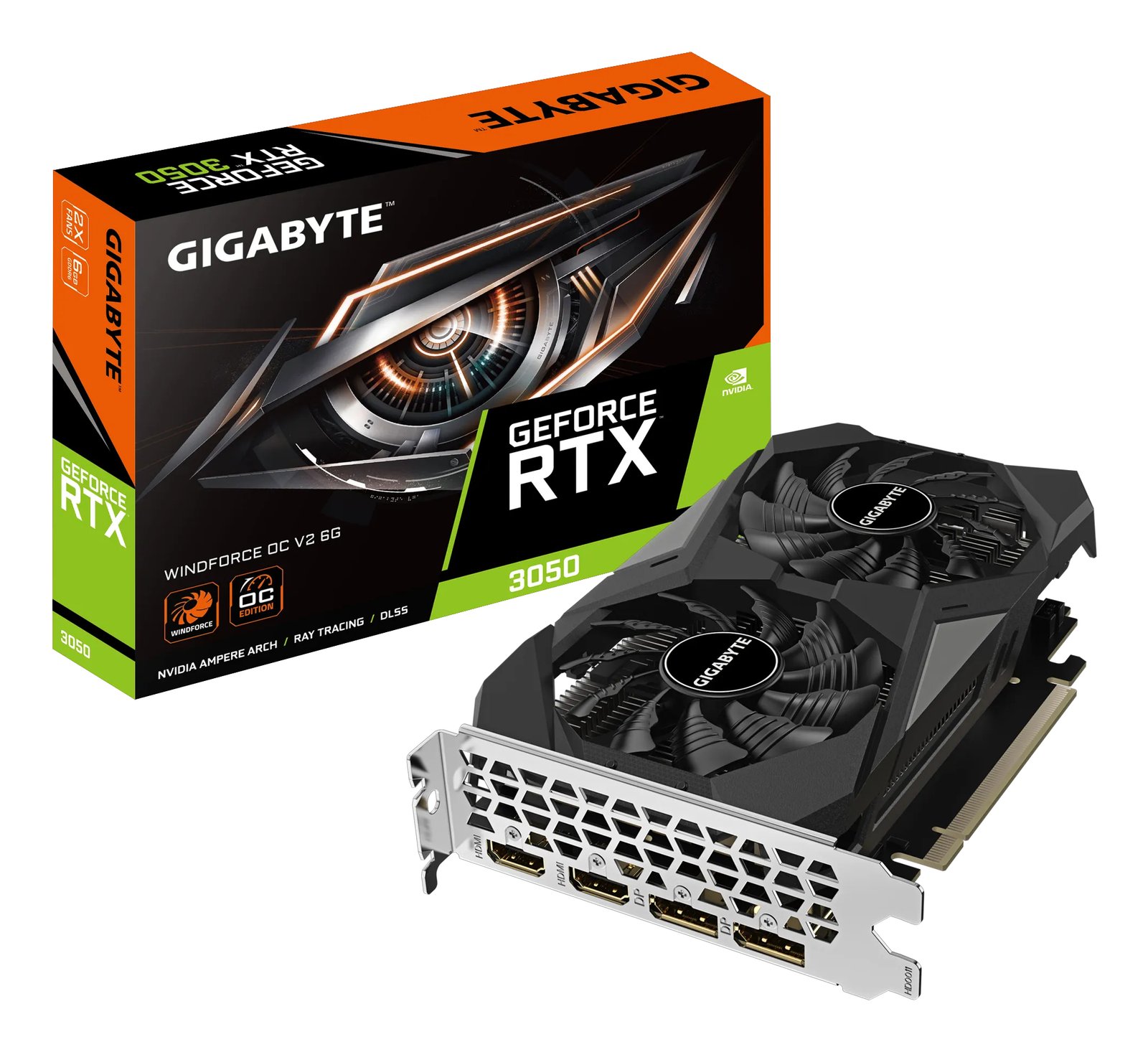 Gigabyte Technology GeForce RTX 3050 WINDFORCE OC V2 6G NVIDIA 6 GB GDDR6 GV-N3050WF2OCV2-6GD