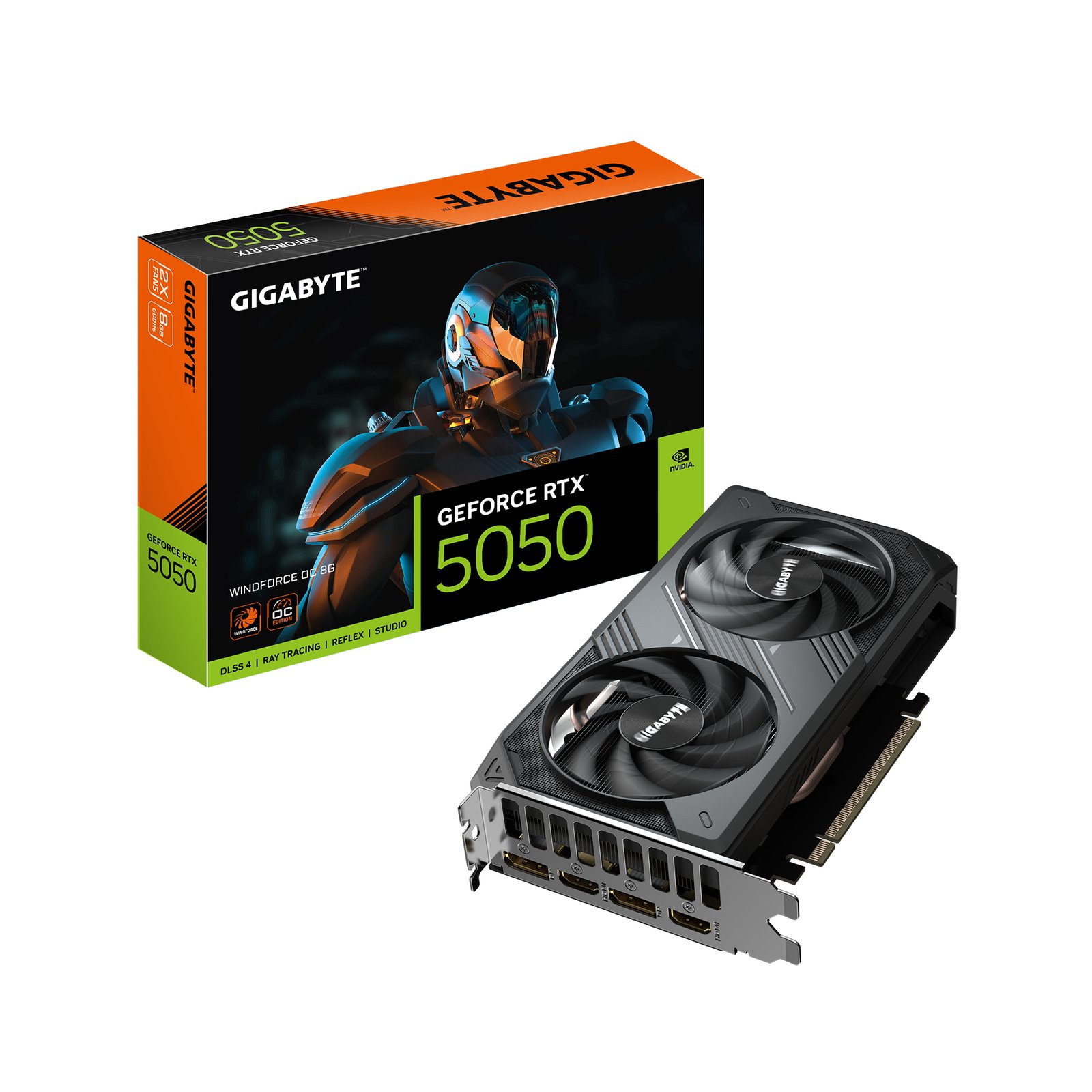 Gigabyte Technology GeForce RTX 5050 WINDFORCE OC 8G Graphics Card GV-N5050WF2OC-8GD