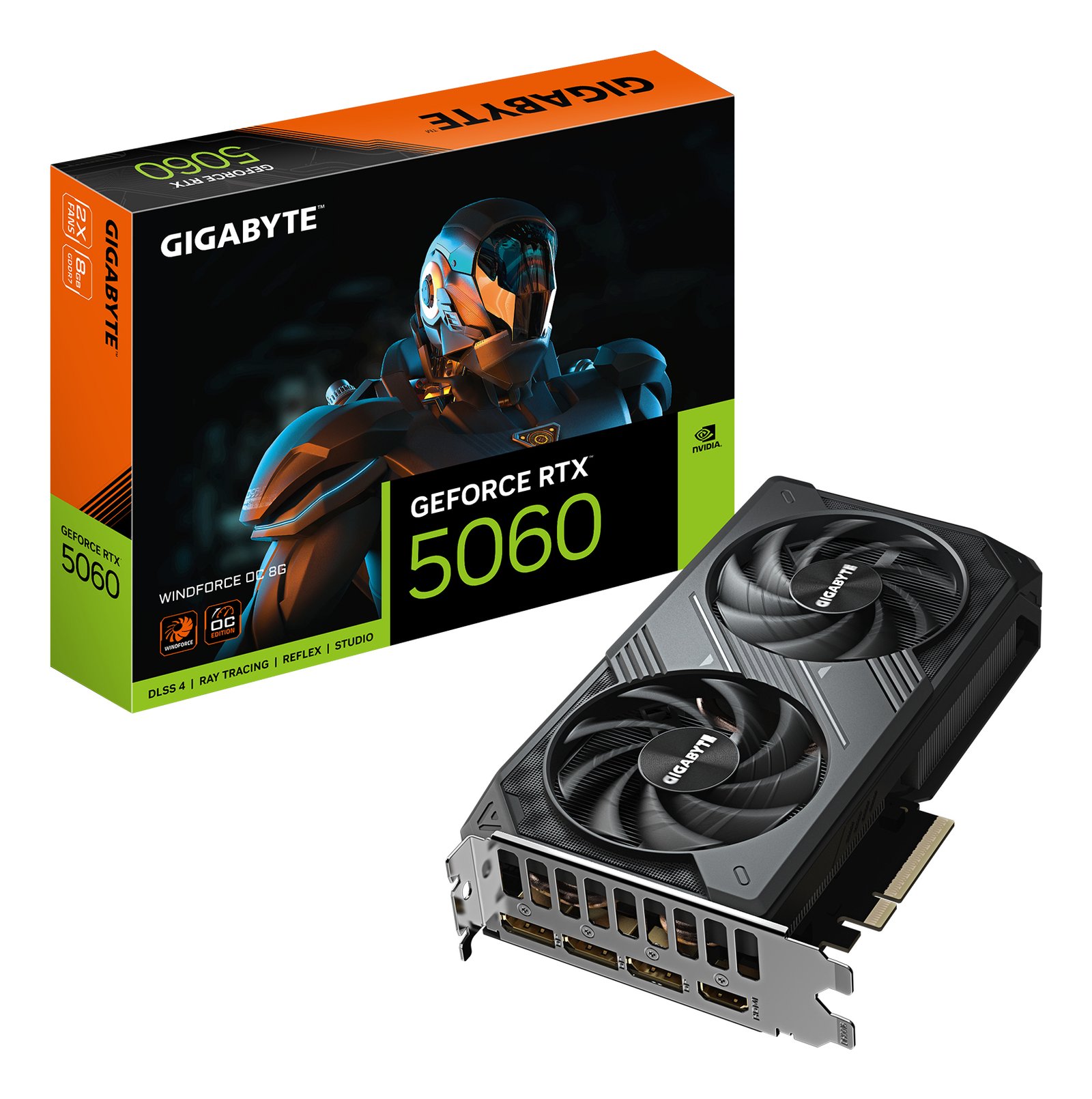 Gigabyte Technology GeForce RTX 5060 WINDFORCE OC 8G Graphics Card - 8GB GDDR7, 128bit, PCI-E 5.0, GV-N5060WF2OC-8GD