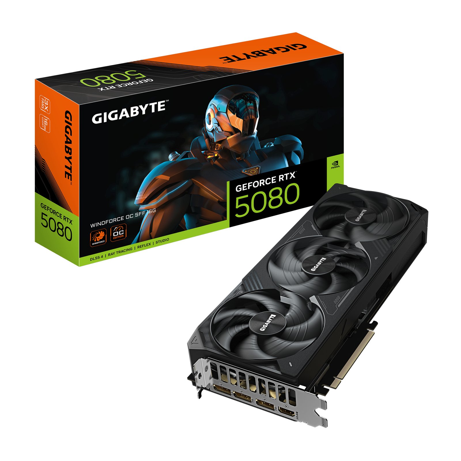 Gigabyte Technology GeForce RTX 5080 WINDFORCE OC SFF 16G Graphics Card GV-N5080WF3OC-16GD