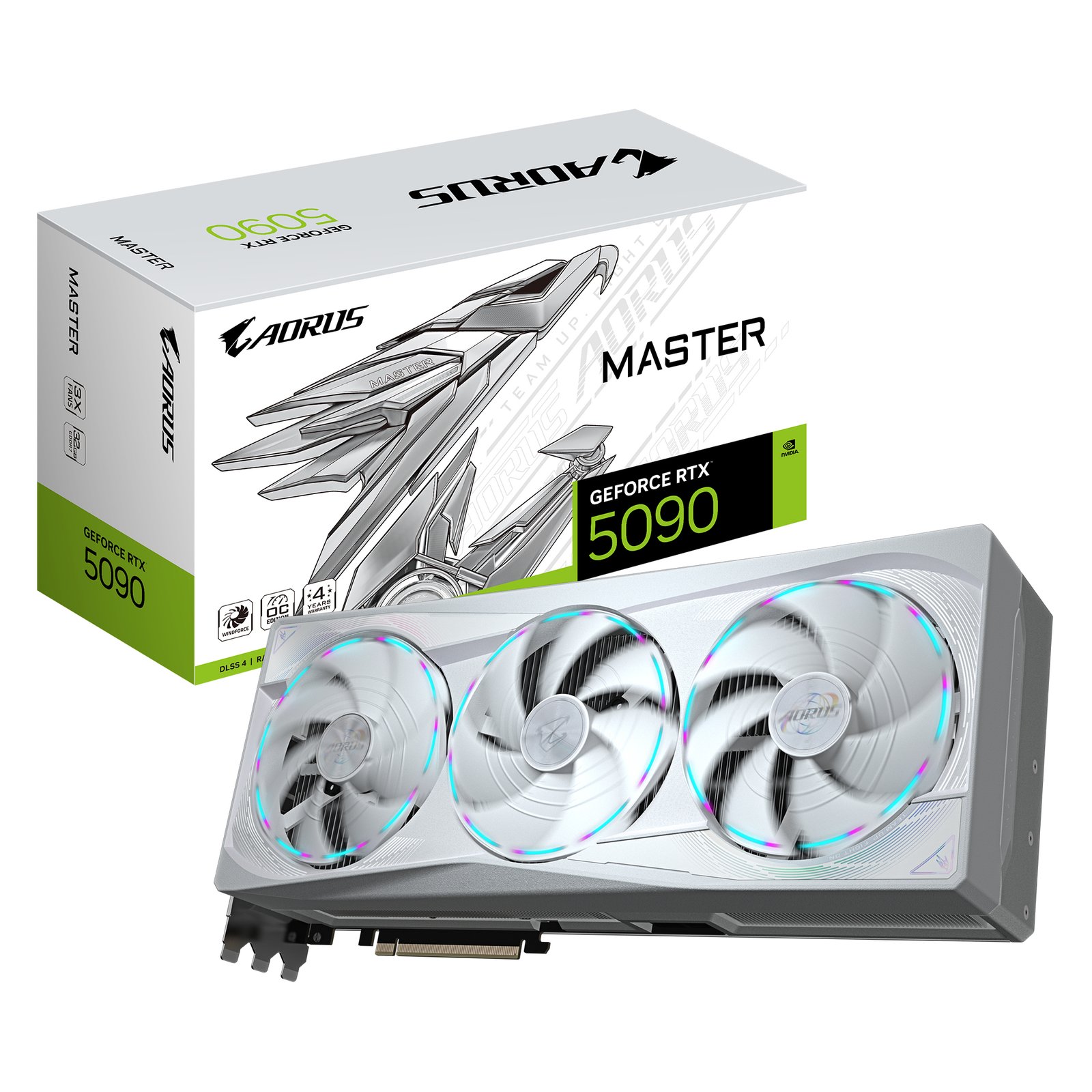 Gigabyte Technology AORUS GeForce RTX 5090 MASTER ICE 32G Graphics Card - 32GB GDDR7, 512bit, PCI-E GV-N5090AORUSM ICE-32GD