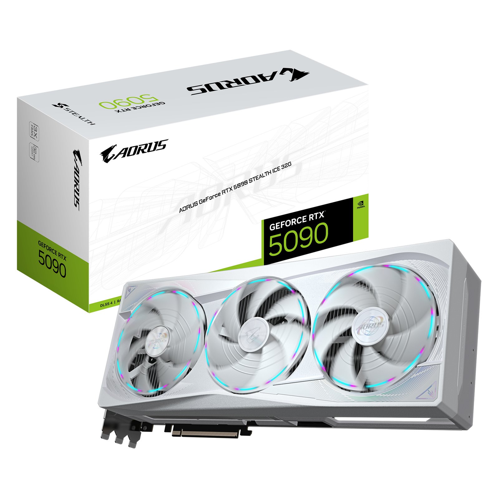 Gigabyte Technology AORUS GeForce RTX 5090 STEALTH ICE 32G Graphics Card - 32GB GDDR7, 512bit, GV-N5090AORUSST ICE-32GD
