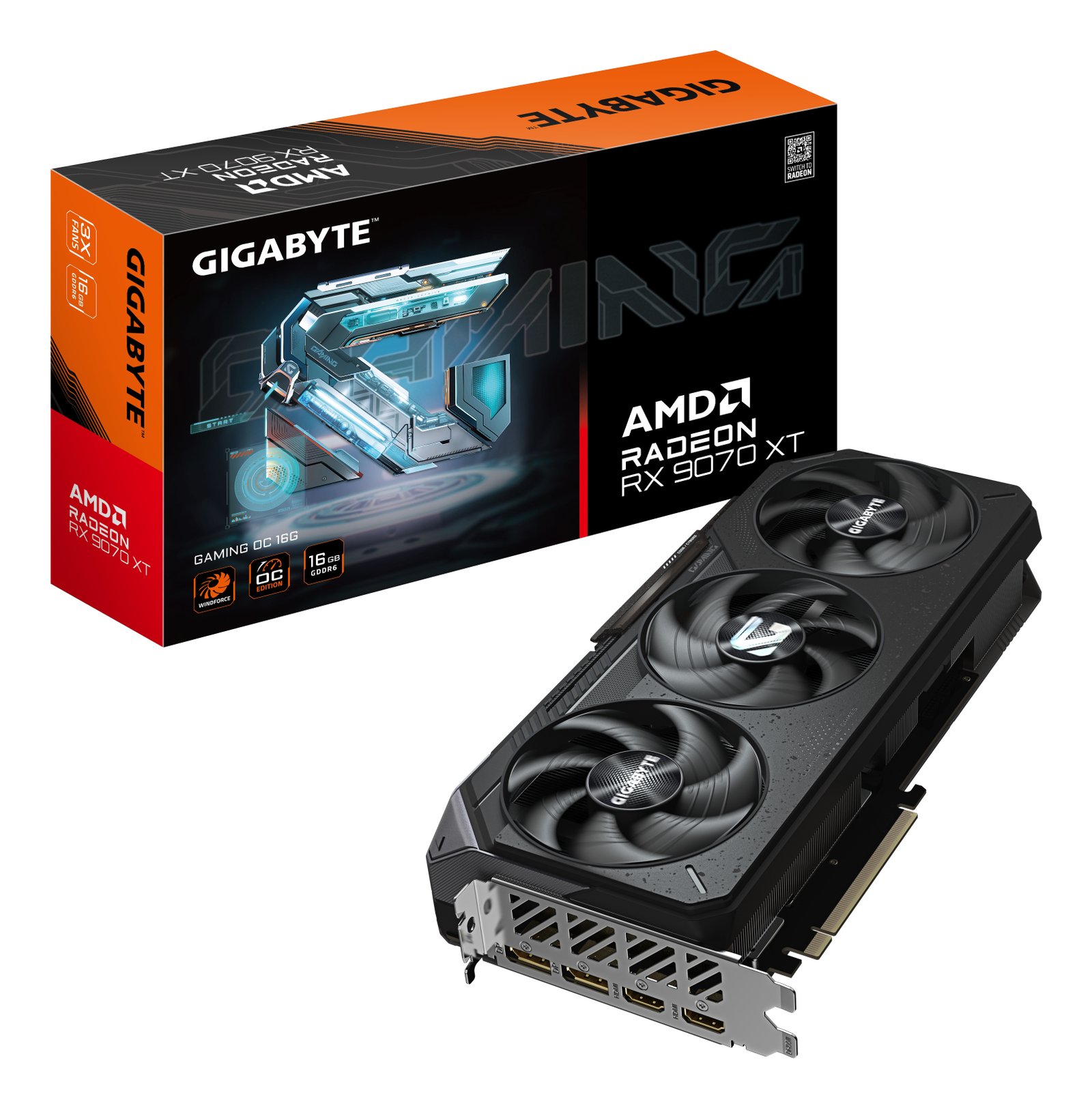 Gigabyte Technology Radeon RX 9070 XT GAMING OC 16G Graphics Card GV-R9070XTGAMING-OC-16GD